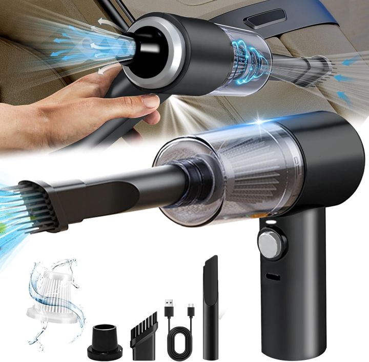 Rechargeable Car Vacuum Cleaner with 4 Attachments